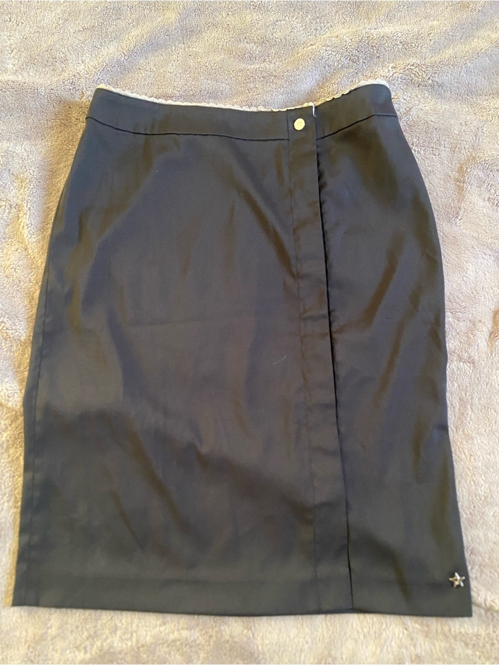 Tommy Hilfiger Black Pencil Skirt with Snap Detail